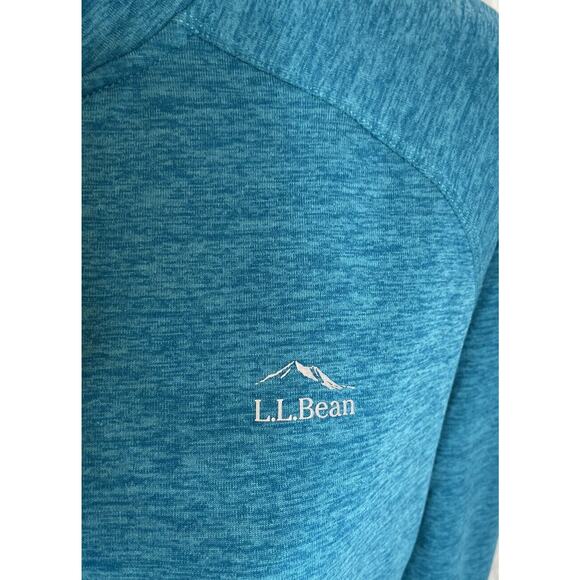 L.L. Bean Adventure Grid Blue Half-Zip Polyester Pullover Thumb Slot Size L Reg - Picture 6 of 15
